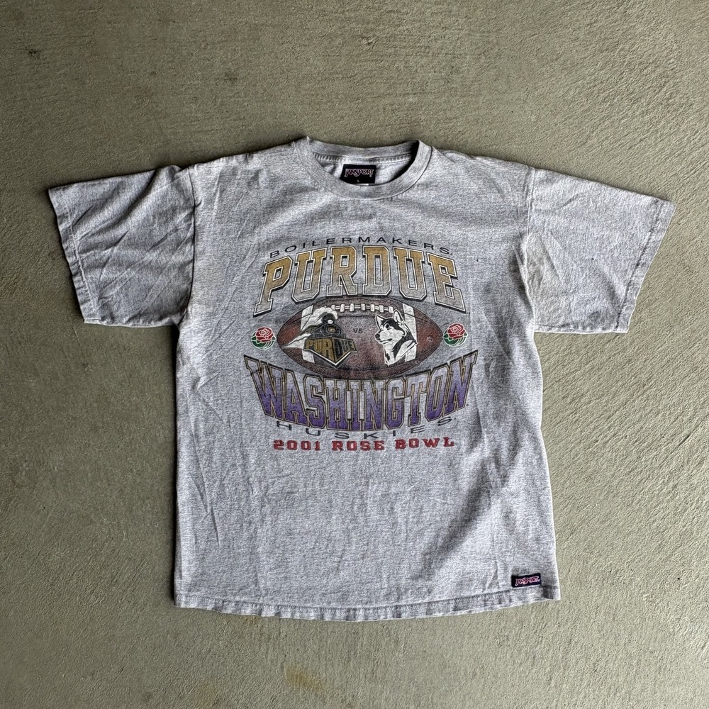 Vintage Y2K Rose Bowl Football Shirt L Purdue Washington Drew Brees JanSport